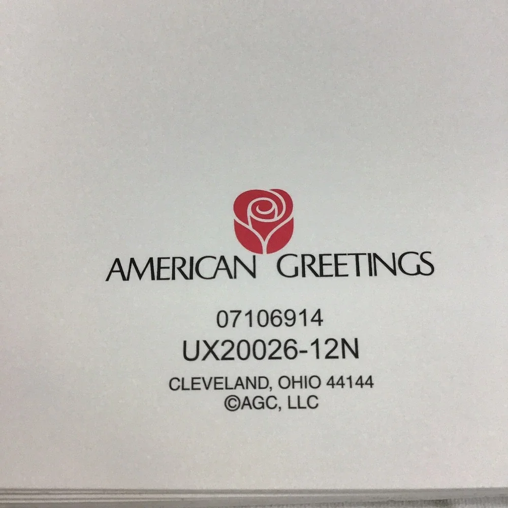 American Greetings Christmas Cards Lot Of 12 In 3 Glittery Styles W/Envelopes